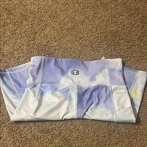 Champion Blue and White Tie-Dye Biker Shorts